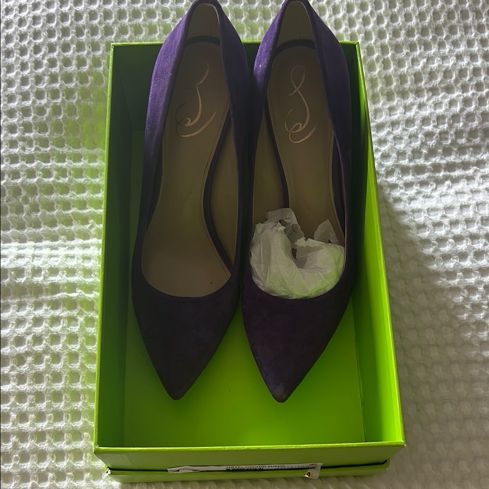 Sam Edelman Purple Heels Sleek Suede Pumps